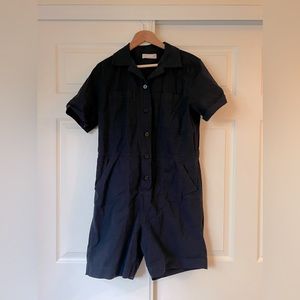 Everlane short sleeve utility shorts romper